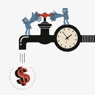 两个小人放水数钱免抠