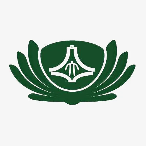绿色莲花佛教LOGO免抠