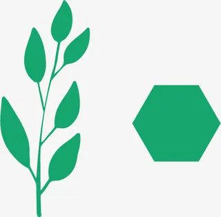 绿叶加多边形免抠