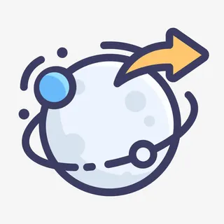 灰色手绘地球环绕商务图标免抠