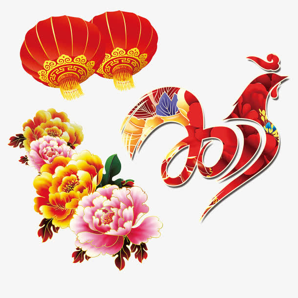 2017灯笼富贵花免抠