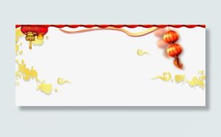 卡通红色屋檐新年灯笼装饰免抠