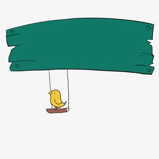 矢量小鸟木牌免抠