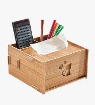 分格纸巾盒收纳盒免抠