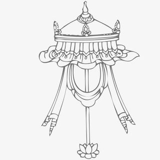 佛教元素白伞矢量素材免抠