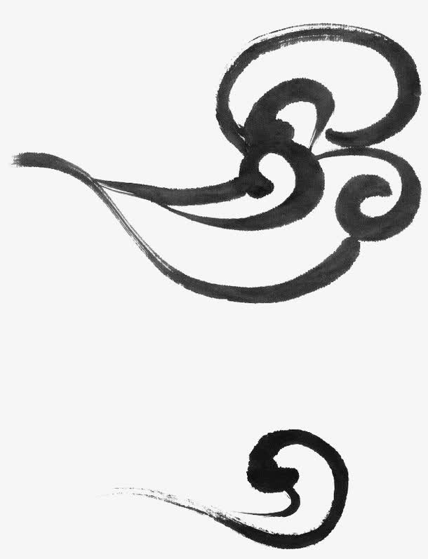 水墨云彩比刷免抠