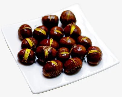 一盘板栗素材免抠