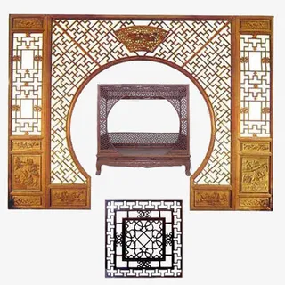 古典月洞门家居免抠