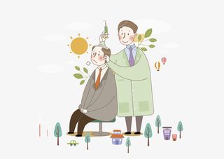 卡通人物理发师免抠