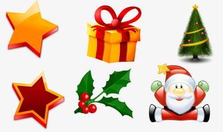 圣诞节圣诞树装饰老人免抠