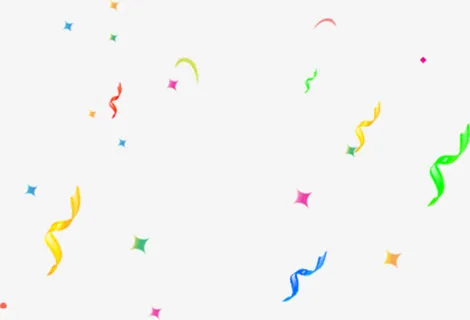 卡通漂浮多种彩带效果免抠