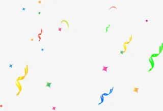 卡通漂浮多种彩带效果免抠