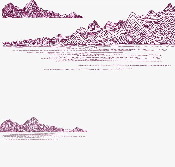 线条山水免抠
