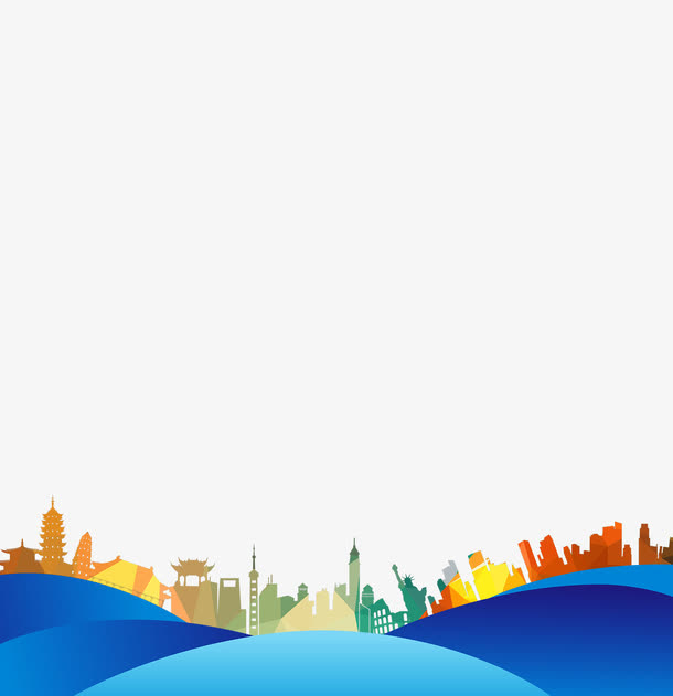 简约城市建筑物背景图