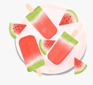 手绘夏至装饰插图清凉一夏夏日冰免抠