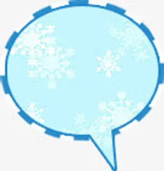 蓝底雪花图案对话框免抠