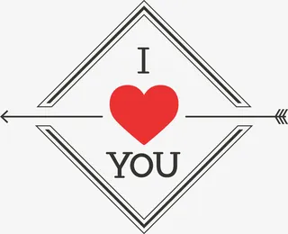 情人节我爱你多彩艺术字免抠