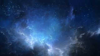 神秘蓝色星云海报背景