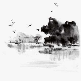 水墨画png透明免抠免抠
