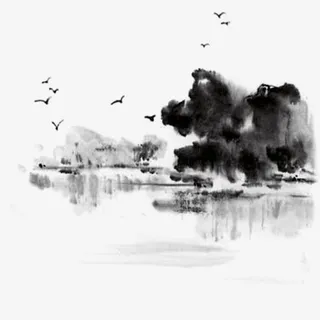 水墨画png透明免抠免抠