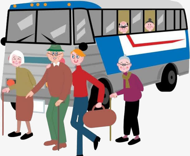 老年人出门旅游免抠