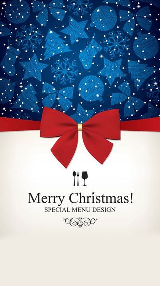 蓝色蝴蝶结圣诞节背景高清