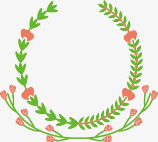 玫红碎花边框免抠