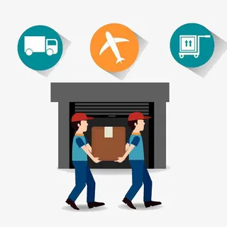 两个人搬运产品的PNG免抠