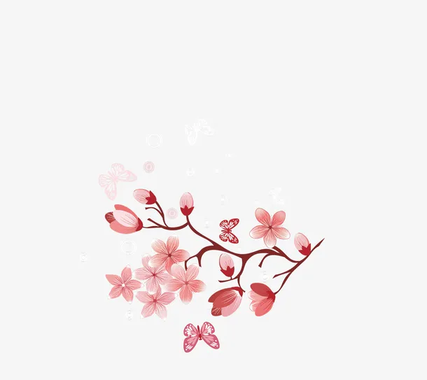 三月桃花开免抠图免抠