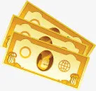 金色钞票货币装饰元素免抠