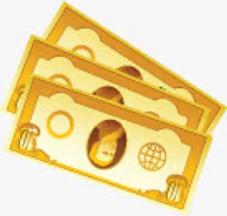 金色钞票货币装饰元素免抠