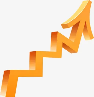 矢量手绘金色向上箭头免抠