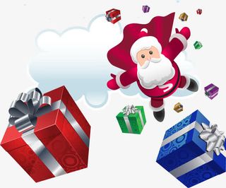 可爱卡通圣诞节海报装饰素材免抠