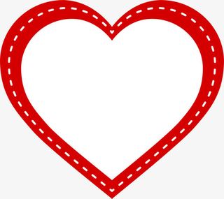 红色线条爱心免抠