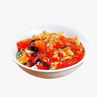 一碗美食番茄炒鸡蛋盖浇面免抠