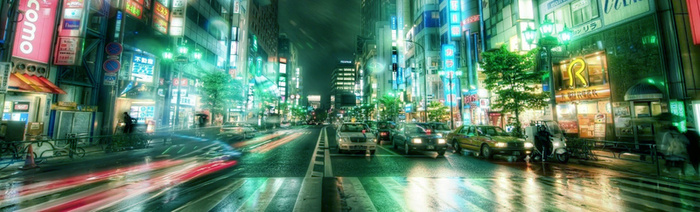 夜晚城市街道摄影背景高清