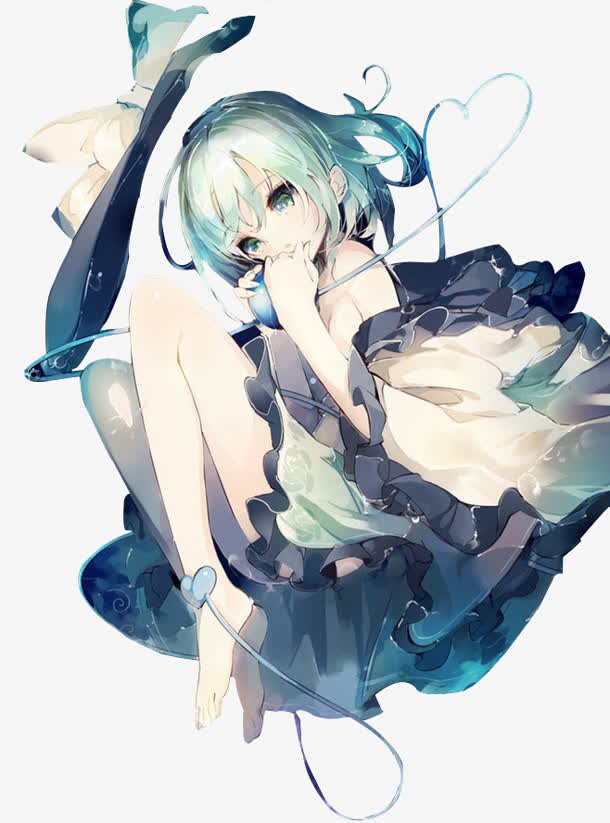 可爱卡通害羞少女手绘海报背景