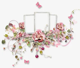 花叶创意相框免抠