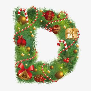 数字字母 礼盒装饰 字母D免抠