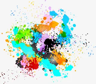 彩色墨迹元素免抠