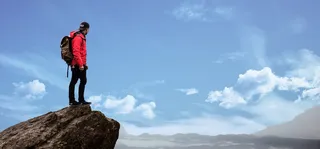 大气企业文化蓝天白云山巅banner高清