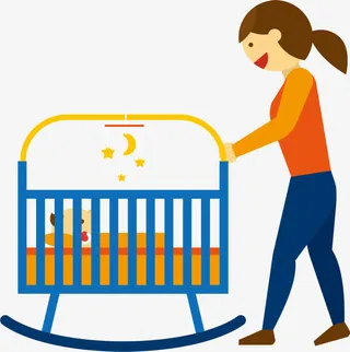 母亲节卡通摇篮妈妈免抠