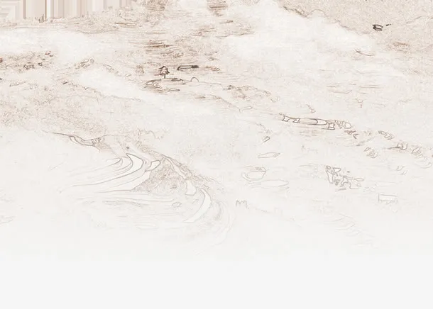 绘画山水图展板设计免抠