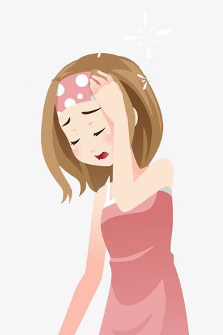 头痛的小女孩免抠