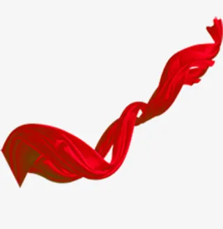 两条漂浮的丝带免抠