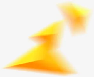 圆锥黄色圆锥漂浮装饰免抠