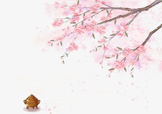 春天樱花花瓣香炉免抠手绘/卡通手绘元素
