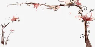 桃花边框免抠