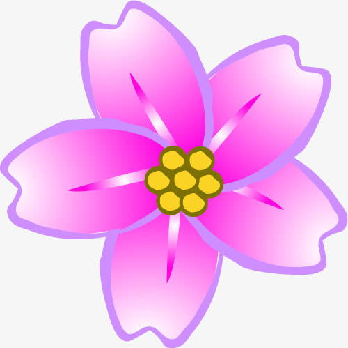 手绘粉色唯美花朵春天免抠