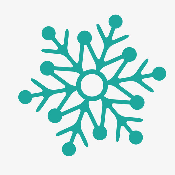 手绘六角雪花免抠